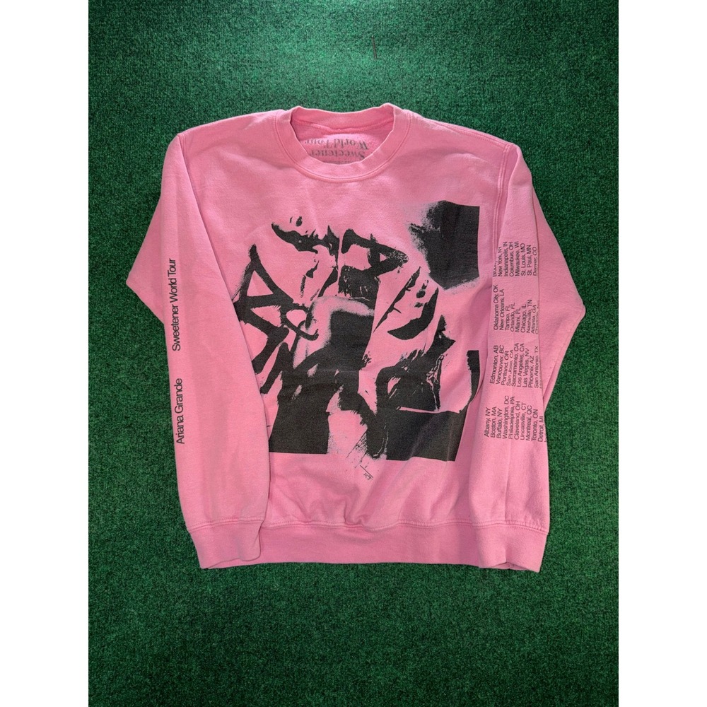 Ariana Grande Sweetener World Tour Pink Sweatshirt Thank U Next Tour Dates Med